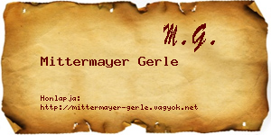 Mittermayer Gerle névjegykártya